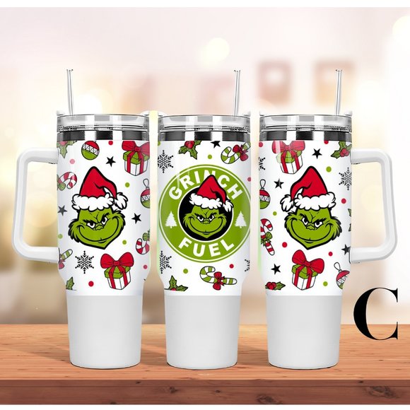 Merry Christmas The Grinch Disney Tumbler Brand new 40 oz double wall stainless - Picture 9 of 9